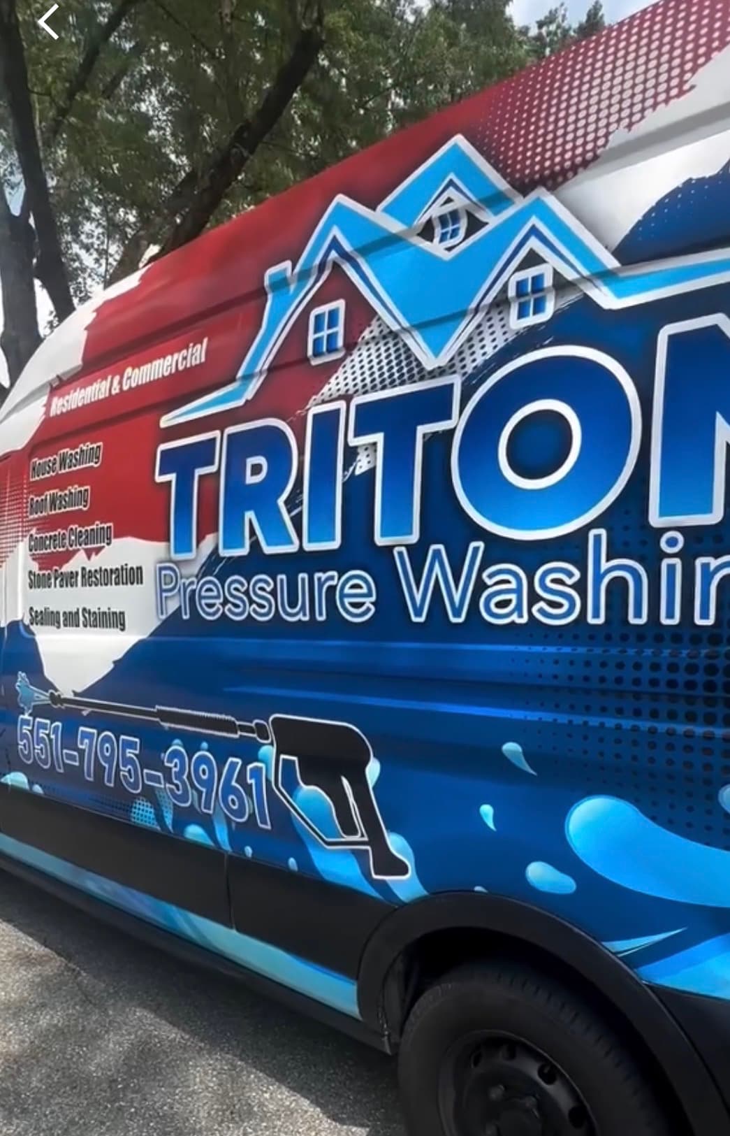 Triton Pressure Washing fully branded work van serving Bergen County