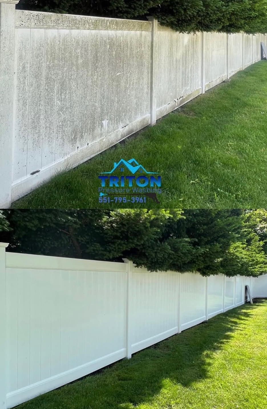 Vinyl Fence Washing by Triton Pressure Washing